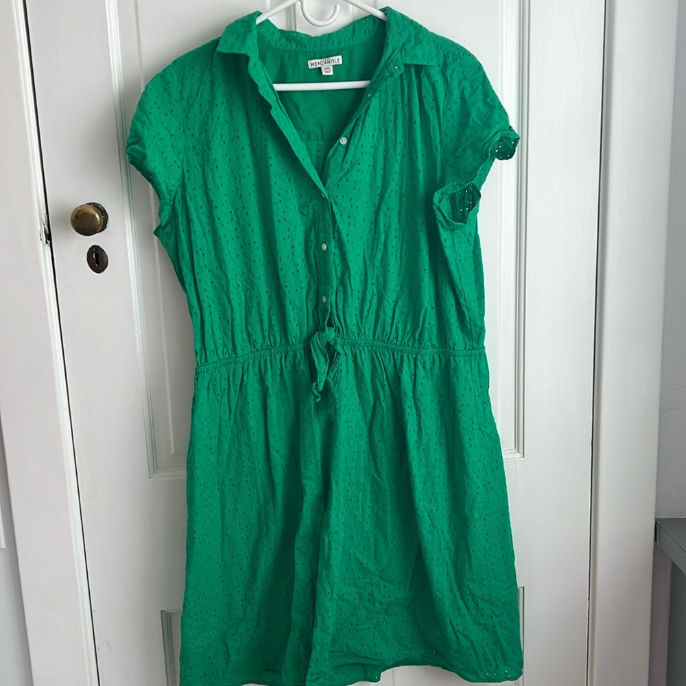Jcrew eyelet green dress